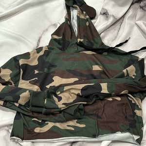army cropped hoodie